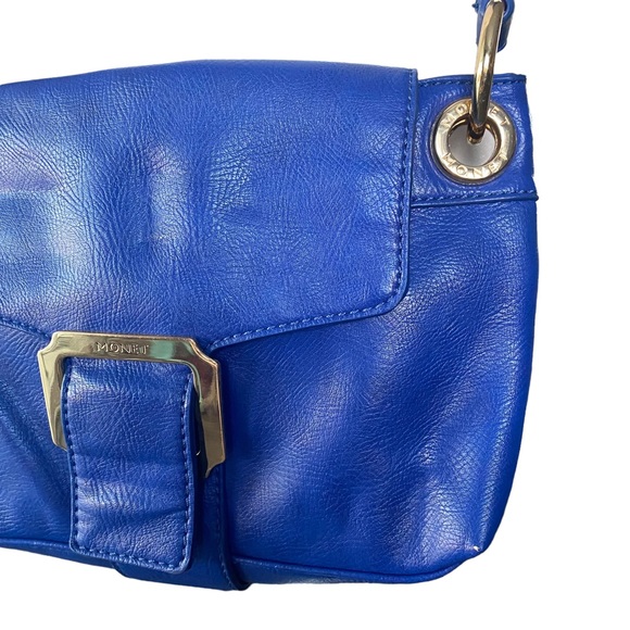 Monet Blue Crossbody Purse with Gold Hardware - Picture 4 of 14